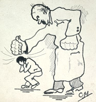 Миронов Сергей. Карикатура .1930-е г.г. Бумага, тушь. Размеры: 12 х 10,5 см. Работа подписная. 