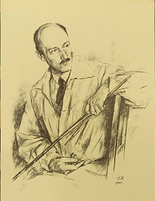 Верейский Георгий. Портрет народного художника РСФСР Е. Е. Лансере. 1944 г. Бумага 