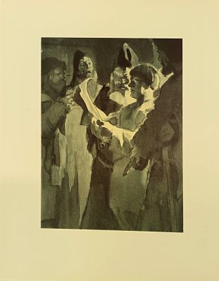 Кибрик Евгений. Сцена в корчме. Иллюстрация к драме "Борис Годунов" А. С. Пушкина. Бумага 