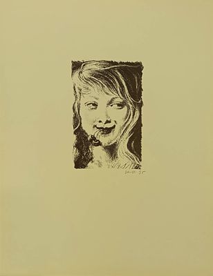 Кибрик Евгений. Ласочка. Иллюстрация к книге Ромэна Роллана" Кола Брюньон". Бумага 