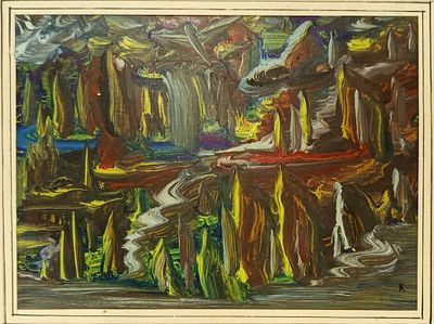 Киянцев Владимир. Пейзаж. 1991 г. Картон, темпера. Размер: 10 х 14 см.
Работа подписная, в 