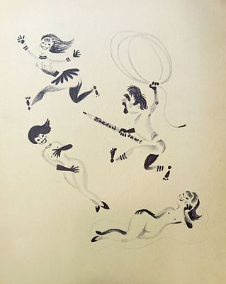 Беломлинский М. Творческая командировка. 1960-е гг. Бумага, итальянский карандаш. Размер: 34 х 