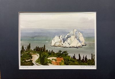 Изоитко Аскольд. Гурзуф. 1988 год. Бумага, акварель. Размер: 32 х 45 см. Работа подписная. В 