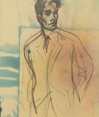 Кучеренко Владимир. Маяковский. 1960-е гг. Картон, акварель, карандаш. Размер: 28 х 24 см. 