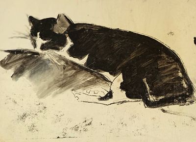 Кучеренко Владимир. Кот. 1960-е гг. Бумага, тушь. Размер: 21,5 х 30 см. Работа без подписи, в 
