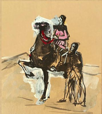 Кучеренко Владимир. Всадник. 1960-е гг. Бумага, тушь, гуашь, белила. Размер: 28,5 х 25 см. 