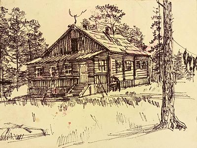 Кучеренко Владимир. Дача. 1960-е гг. Бумага, фломастер. Размер: 24 х 32 см. Работа без подписи 