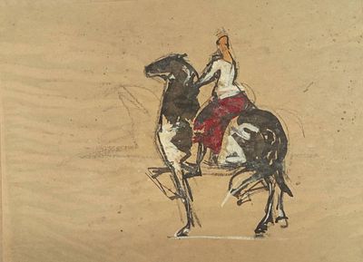 Кучеренко Владимир. Всадник. 1960-е гг. Бумага, тушь, гуашь, белила. Размер: 20 х 26,5 см. 