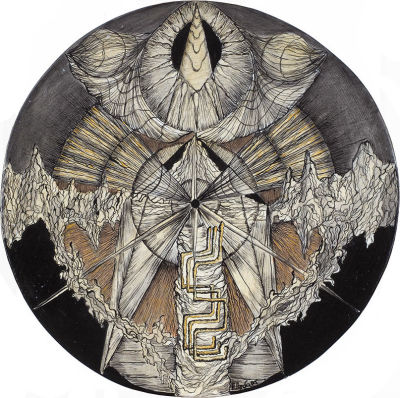 Любарт Камилла. &laquo;Круг 3&raquo; из серии &laquo;Музыка сфер&raquo;. 2018. Доска, левкас 