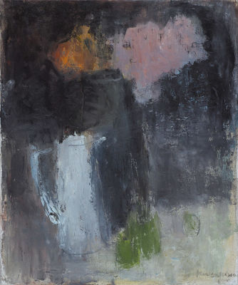 Никитина-Решетняк Виктория. &laquo;Натюрморт с белым кувшином и розовыми цветами&raquo;. 2018. 