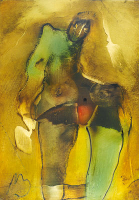 Павленин Михаил. &laquo;Обнаженная&raquo;. 2000-е. Бумага, масло. 80&times;72 см.