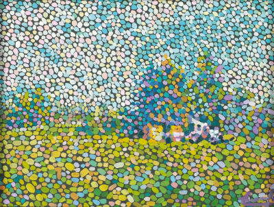 Платонова Екатерина. &laquo;Лудорвай. Сенокос&raquo;. 2013. Картон, масло. 15&times;20 см.