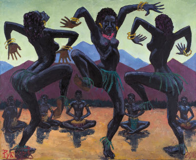 Рубцов Михаил. 2018 &laquo;Полинезийские пляски&raquo;. Холст, масло. 90&times;110 см.