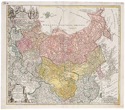 [Портрет Анны Иоанновны] Карта: Российская империя и вся Татария, сколь великая 