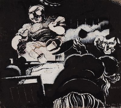 Быховский Александр Яковлевич (1888–1978) Иллюстрация. 1920-е. Картон, тушь, белила 