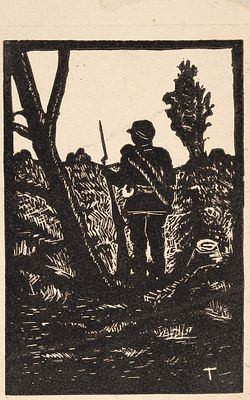 [Собрание художника И.А. Соколова] Неизвестный художник &laquo;На страже&raquo;. 1920-е. 