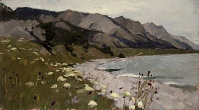 Калинычева Клара Ивановна (1933–1999) &laquo;Залив на Байкале&raquo;. 1956. Картон, масло 