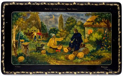Шкатулка &laquo;Вечера на хуторе пасечника Рудого Панько&raquo;. СССР, Мстёра, И.А. 
