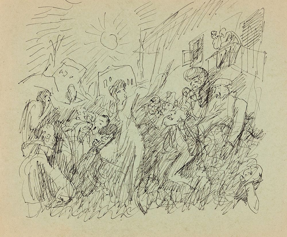 Свешников Борис Петрович (1927–1998) &laquo;Праздник в Тарусе&raquo;. 1960-е. Бумага, тушь 