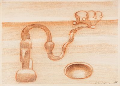 Кропивницкий Евгений Леонидович (1893–1979) &laquo;Оголенность&raquo;. 1974. Бумага, сангина 