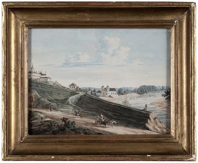 Неизвестный художник &laquo;Вид города Могилева&raquo;. 1822. Бумага, акварель, 18,5&times;24 