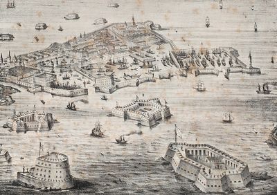 Н.х. &laquo;Вид Кронштадта&raquo;. Франция, середина XIX&nbsp. Н.х. «Вид Кронштадта». Франция 