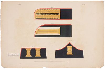Шитые петлицы без борта за военное отличие на воротник закругленный и прямые 