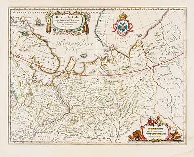 Карта северной и восточной частей России, в просторечии Московии / карт. 