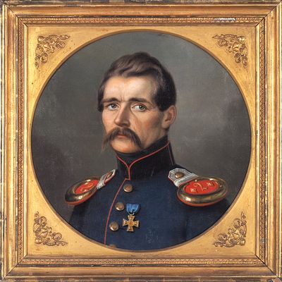 Н.х. &laquo;Портрет обер-лейтенанта пехоты прусской армии с крестом за 25 лет 