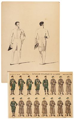 [Из собрания Олега Харитонова] Лот из 17 листов рисунков, чертежей, литографий 