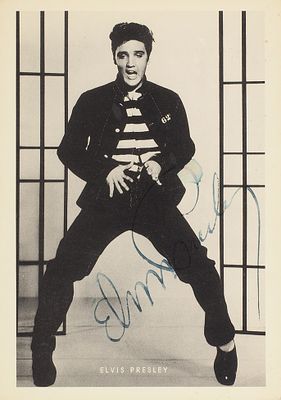 Элвис Пресли. Фотооткрытка с автографом. 1970-е. Элвис Пресли. Фотооткрытка с автографом. 