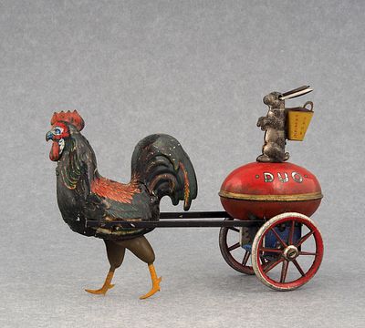 Заводная игрушка &laquo;Петушок и кролик&raquo; (Duo EPL N-722) фирмы Lehmann. Германия, 1920-е