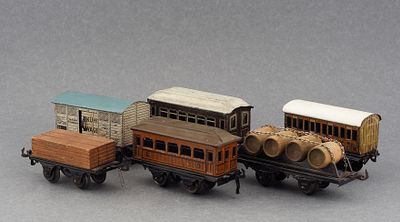 Шесть различных вагонов для железной дороги фирмы Bing. Германия, 1925-1930 . Шесть 