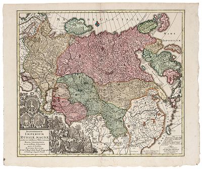 [С портретом Анны Иоанновны] Карта территории великой Российской империи / сост. 