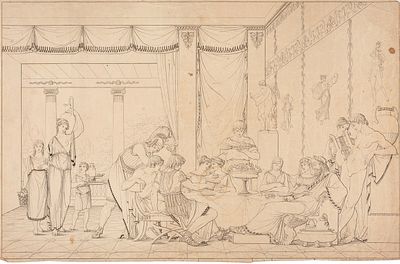 Толстой Федор Петрович (1783–1873) Лист из альбома к поэме И.Ф. Богдановича 