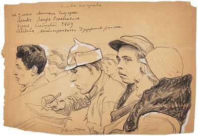 Владимирский Борис Еремеевич (1870-1950) &laquo;Делегаты съезда&raquo;. 1920-е. Бумага 