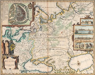 Карта России из Атласа Джона Спида / грав. Фрэнсис Лэмб. [A map of Russia. 