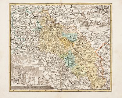 Герцогство Силезия, разделенное на семнадцать княжеств и владений / карт. 