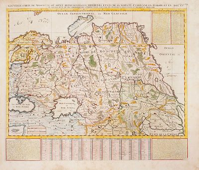 Новая карта Московии, на которой изображены различные провинции Его Царского Величества 