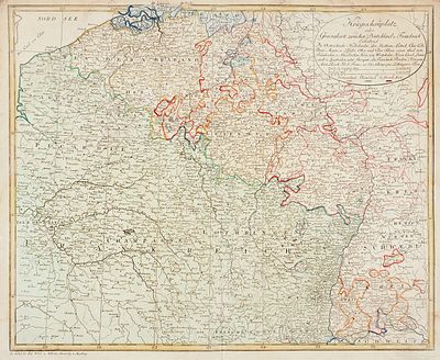 [Война Первой коалиции] Карта: Театр военных действий или границы между Германией 