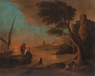 Н.х. &laquo;Итальянский пейзаж&raquo;. Европа, начало XIX ве. Н.х. &laquo;Итальянский пейзаж&raquo;. 