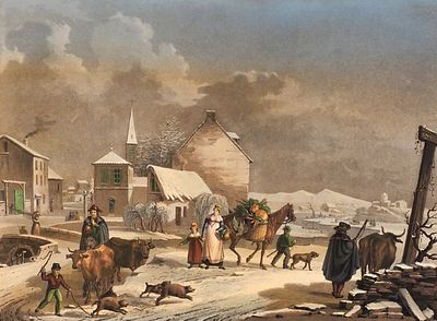 Жазе Жан Пьер Мари (Jazet Jean Pierre Marie) (1788-1871). &laquo;Поездка на рынок&raquo;. 