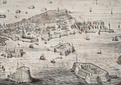 Н.х. &laquo;Вид Кронштадта&raquo;. Франция, середина XIX&nbsp. Н.х. &laquo;Вид Кронштадта&raquo;. Франция 