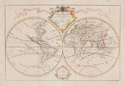 Карта мира / карт. Г. Делиль, грав. Бере. [Mappe-Monde Dressee sur les observations 