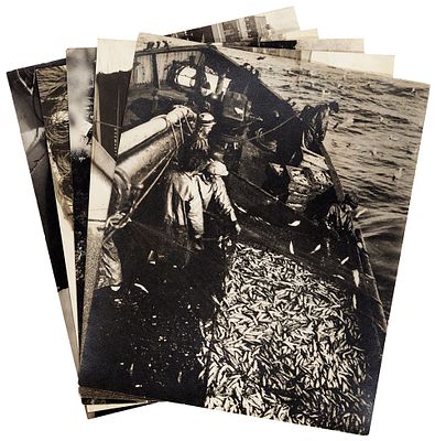 Пять фотографий рыболовного промысла в Англии. 1930-1940-е. Пять фотографий рыболовного 