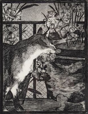 Эдуард Мане (Eduard Manet) (1832–1883) &laquo;Кот и цветы (Le Chat et les 