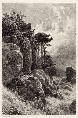 Шишкин Иван Иванович (1832–1898) &laquo;Крымский вид&raquo;. 1882. Бумага, офорт, 40 