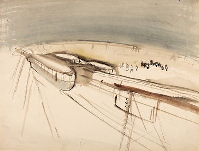 Лабас Александр Аркадьевич (1900–1983) &laquo;Аэропоезд С.С. Вальднера (Вариант II)&raquo;. 