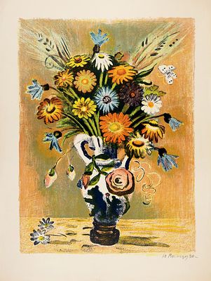 Васнецов Юрий Алексеевич (1900–1973) &laquo;Букет&raquo;. 1940. Бумага, цветная автолитография 