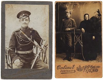 Лот из четырех кабинетных фотографий нижних чинов Российской императорской армии / 